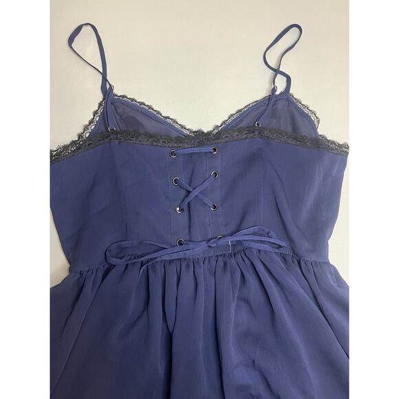 Sparkle & Fade Navy Blue Sun Dress Spaghetti Strap Corset Back Size Small - Picture 5 of 8